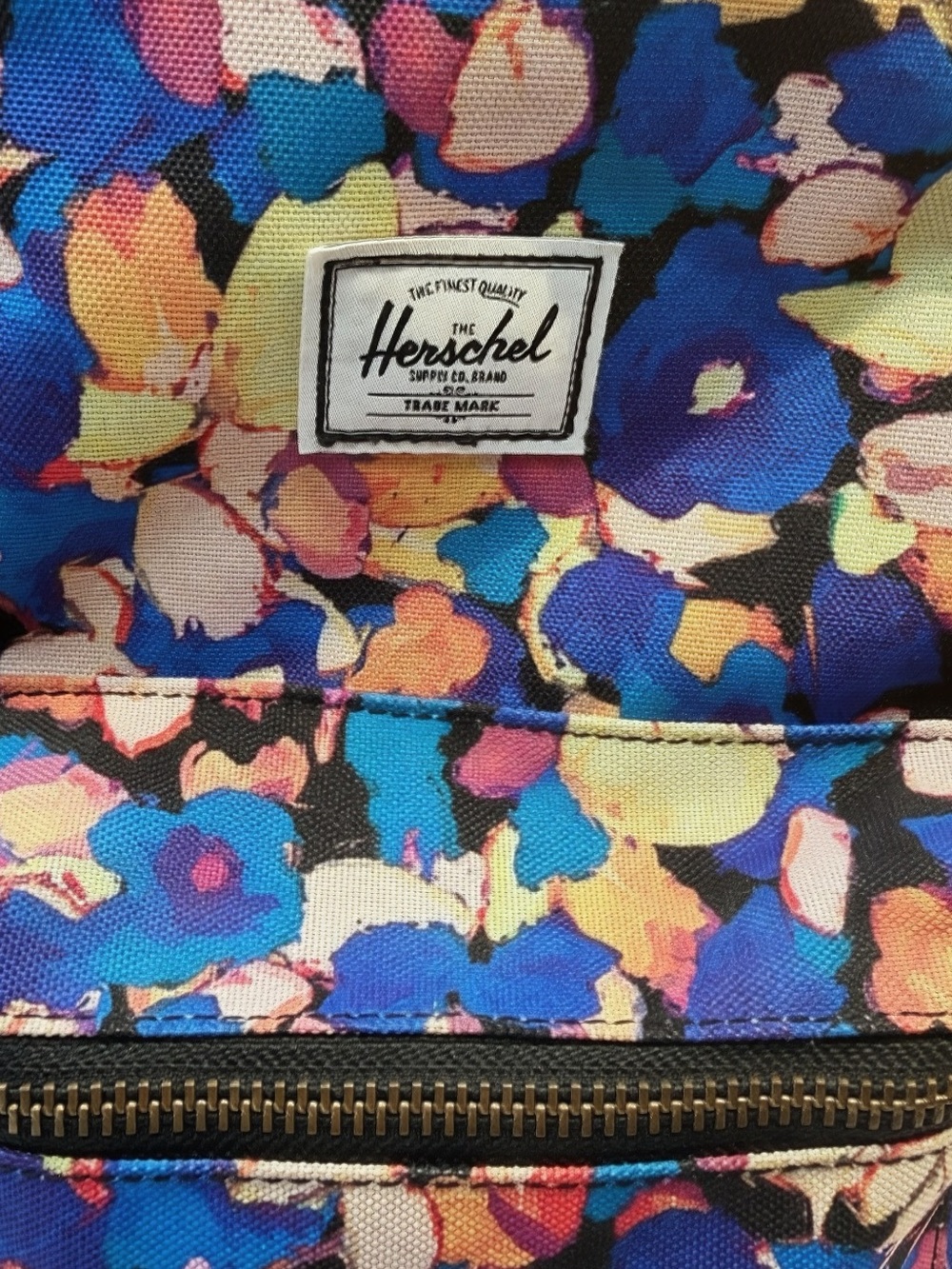 Herschel Y2K Mini Floral Backpack Multicolor Abstract Print Gold Hardware Indie - Picture 3 of 8